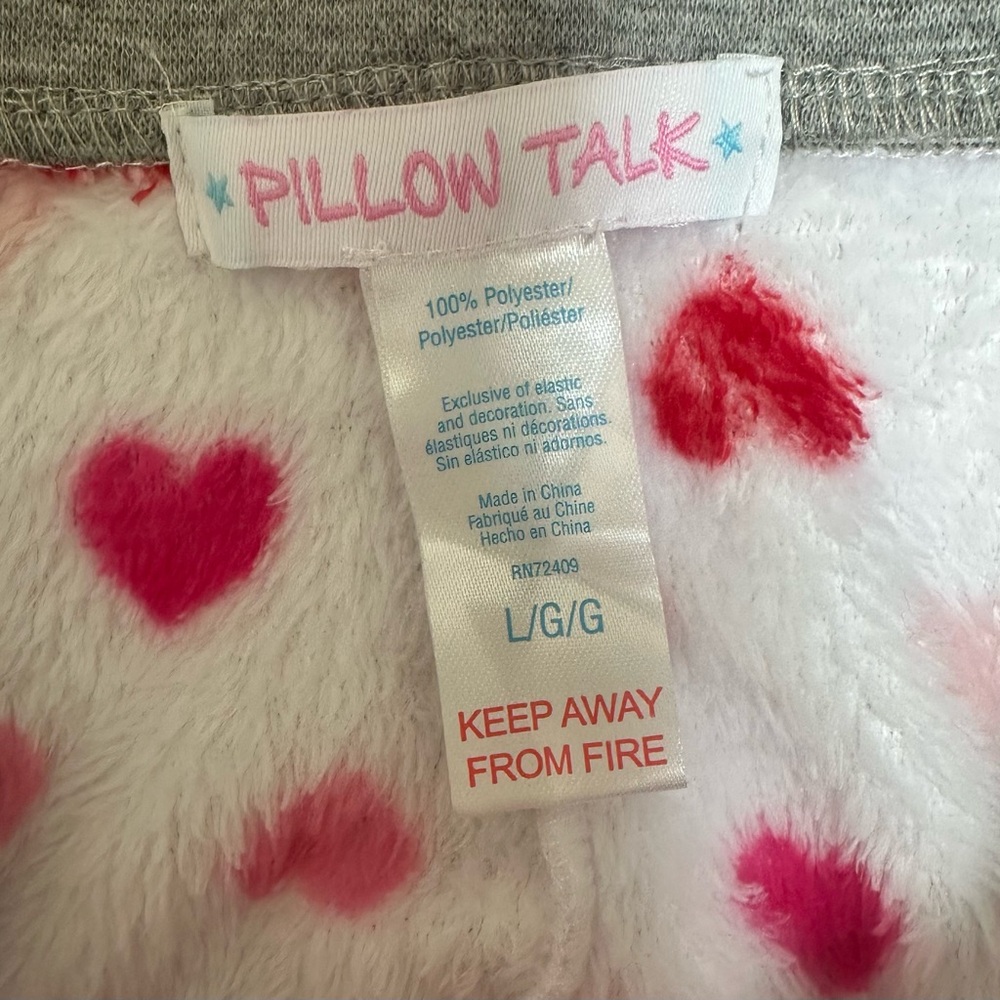 Pillow Talk Hearts Fleece Pajama Bottoms, Size XL, MSRP $25 - Picture 3 of 5
